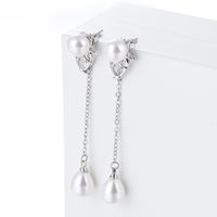 Wholesale Pearl Earrings Sterling Silver Zodiac Rat Cow Tiger Rabbit Earrings Jewelry Women s Fashion Accessories