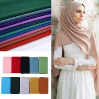 Wholesale Scarves JTVOVO Muslim Summer Bubble Chiffon Hijab Elegant And Breathable Thin Veil For Women Wrap Head Scarf Shawl Turban Islam
