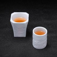 Wholesale Cups Saucers Seal Cup Tea Master Sheep Fat Jade Ceramic Whiteware Plain Burning Individual Single