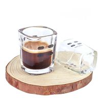 Wholesale Cups Saucers ml ml Coffee Cup Square Thickened Glass Ounce Graduated Measuring Concentrated Espresso