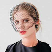 Wholesale Hair Clips Barrettes Black Headband For Bridal Crystal Veil Birdcage Face Net Mask Jewelry Accessories Veils Charming Wedding Fascinators