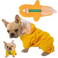 Wholesale Dog Apparel Pet Raincoat Outdoor Waterproof Clothes Hooded Jumpsuit Cloak Coat For Rainy Day Zipper Breathable Puppy