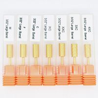 Wholesale Nail Art Equipment pc Pro Electric Gold Carbide Bit Nail Drill Bits Polish File Broach Smooth Top Manicure Tools High quality TH22