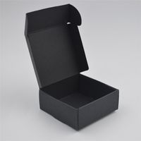 Wholesale 50pcs Black Craft Kraft Paper Box black Packaging Box Wedding Party Small Gift Candy Jewelry Package Boxes For Handmade Soap box