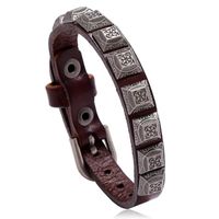 Wholesale Charm Bracelets Vintage Fashion Retro Bracelet Belt Alloy Flower Beads Genuine Leather Adjustable Wristbands Wrap Bangle Rock Punk Jewelry
