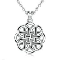 Wholesale Angel Caller Sterling Silver Celtic Knot Pendant Flower of Life Necklace with Box Fine Jewelry Gift for Valentine s Day D139