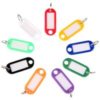 Wholesale Tough Plastic Key Tags with Split Ring Label Window Labels for Home Office Travel Pets Storage