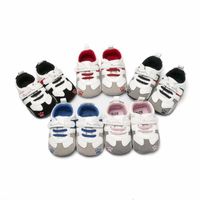 Wholesale Athletic Outdoor Born Cute Baby Boys Girls Shoes Breathable Striped Print Anti Slip Sneakers Soft Soled For M M