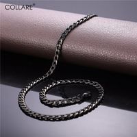 Wholesale Collare L Stainless Steel Chain Men Jewelry Black Gun Gold Color Cuban Link Chain Men Necklace N402