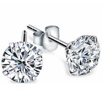 Wholesale LEKANI Real Sterling Silver Stud Earrings With MM Crystals From Swarovski Studs for Women Men Drop Shipping