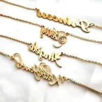 Wholesale Jiushang fashion sterling sterling sier plated letter custom name plate jewelry personalised necklace for women