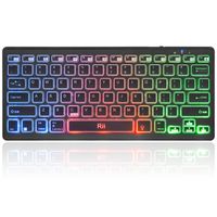 Wholesale Rii K09BT Bluetooth wireless multi color rainbow LED backlit keyboard with rechargeable battery for iOS Android and Windows tablet laptop MacBook