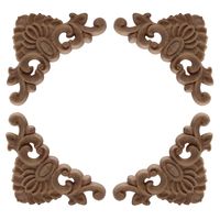 Wholesale Decorative Objects Figurines Modern Retro Unpainted Carved Wood Applique Craft Onlay Long Large Crown Rubber Furniture Walls Corner
