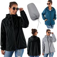 Wholesale Women s Jackets Waterproof And Windproof With Storage Bag Net Cotton Lining Mobile Phone Hooded Female Coat Windbreaker Jacket
