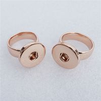 Wholesale 12pcs a Whole mm Snap Buttons Ring Size Fashion Rose Gold Metal Jewelry For Men Women