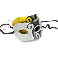 Wholesale Masquerade party Jazz Mask Halloween silver half face adult flat head carved Roman men s eye mask