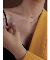 Wholesale Pendant Necklaces Girafe K Gold Color Trendy Double Necklace For Women Simple Design Elegant Wedding Party Sweater Nacklace Jewelry G