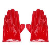 Wholesale Five Fingers Gloves Patent Leather Women Ultra Short Mittens Wedding Party Shiny Latex Pole Dance Full Mitts Fashion Accessory