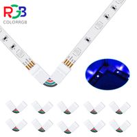 Wholesale 10pcs L Shape pin Connectors Angle Adjustable Degrees LED Strip Connectors for mm Width RGB LED Strip Lights