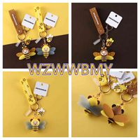 Wholesale Keychains Industrious And Cute Little Bee Keychain Cartoon Animal Wasp Pendant Car Key Chain Ring Holder Gift For Lover Charm
