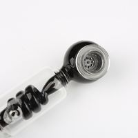 Wholesale Glass Glycerin Freezable coil Pipe Black bubbler water pipe smoking pipes tobacco bong