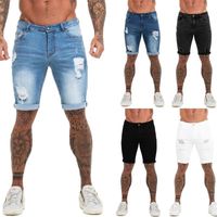 Wholesale Men s Jeans SHZQ Mens Shorts Denim Black High Waist Ripped Summer For Men Brand Plus Size Casual Streetwear Dk03