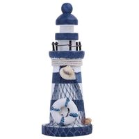 Wholesale Starfish Shells Red Lifebouy Nautical Decor Wooden Lighthouse Light Tower Handmade Home Office Shelf Desk Furnishing Article Decorative Obje