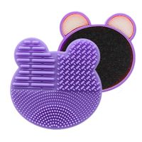 Wholesale Makeup Brush Cleaner Silicone Washing Sponge and Mat Cosmetic brushes Clean Scrubber Foundation Cleaning Pad Make up Tool pink