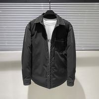 Wholesale Winter British style black open line loose lightweight down jacket men s warm shirt coat