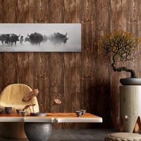 Wholesale Wallpapers Retro Chinese Imitation Wood Grain Wallpaper Living Room Background Wall Stereo Classical
