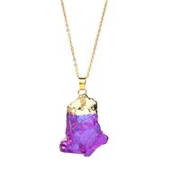 Wholesale Pendant Necklaces Natural AB Colour Mineral Chakra Crystal Necklace Unique Irregular Gems Luxury Reiki Healing Woman Fashion Jewelry Gift