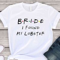 Wholesale Women s T Shirt Female cotton T shirt funny with the neck white plus size bride and T5T