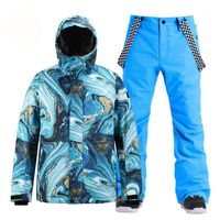 Wholesale Skiing Jackets Fashion Brand Men s Snow Suit Wear Outdoor Sports Costumes Waterproof Snowboard Clothing Sets Jacket Strap Pant Male s