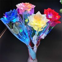 Wholesale LED Luminous Rose Bouquet Simulation Flowers Fairy Wedding Party Home Garden Ornament Novel Saint Valentine s Day Thanksgiving Mother s Day Christmas Gift GG2V934