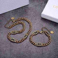 Wholesale 70 Off Outlet Online letter necklace bracelet fashion tank chain