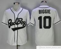 Wholesale Best B I G Biggie Smalls Jersey The Notorious Movie Bad Boy Biggie White Stitched Baseball Film Buttons Jerseys Shirts Size S XXXL