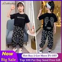 Wholesale Clothing Sets cm Kids Girls Clothes Set Spring Children Angel Wings Tracksuits Short Sleeve T Shirts Pants Baby Outfits
