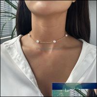 Wholesale Pendant Necklaces Pendants Jewelry Imitation Pearl Choker Necklace For Women Gold Color Short Chain Ladies Party Boho Chocker Factory Pric