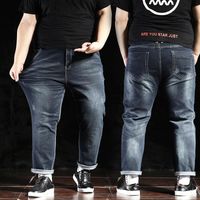Wholesale Long Men Trousers Trend All match Jeans Loose Stretch Suspenders Denim Large Size Simple Men s