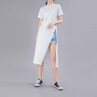 Wholesale Women s Blouses Shirts Tunic Casual Short Sleeve Blouse VONDA Female Sexy Irregular Hem Long Plus Size Tee Tops S XL