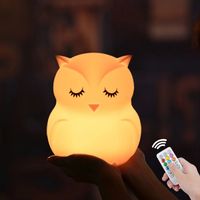 Wholesale Owl Light Remote Control Touch Sensor Dimmable Timer Rechargeable LED Lights Bedside Night Lamp for Children Kids Baby