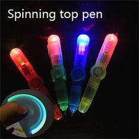 Wholesale Small Package FREE LED Spinning Pen Ball Pens Fidget Spinner Hand Toy Top Glow In Dark Light EDC Stress Relief Kids Decompression Toys Gift YT199505