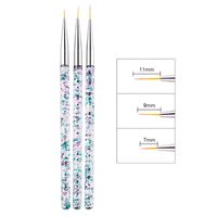 Wholesale 3Pcs Acrylic French Stripe Nail Art Liner Brush Set D Tips Manicure Ultra thin Line Drawing Pen UV Gel Brushes Painting Tools