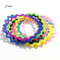 Wholesale 10pcs Wave Rubber Jelly Bracelet Pack Wrist Bands Silicon Elastic Hair Tie For Women Girls Fashion Accessories PD022 Beaded Strands