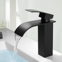Wholesale Bathroom Sink Faucets Waterfall Faucet Black Basin The Ultra Wide Mouth Sturdy And Heavy Duty