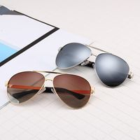 Wholesale Small Frame flat top men s and women s sunglasses beach fashion oval aviator sports riding with leather case multi color optio
