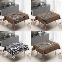 Wholesale Table Cloth Tablecloth European Style Zebra Pattern Set Rectangular Dark Brown Party Decoration Coffee Tables Cover Cloths
