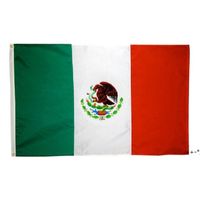 Wholesale 3x5 Fts x150cm MX mex Mexicanos Mexican flag of Mexico double stitch Outdoor Banner Sports Flag Festival Banners MMA262