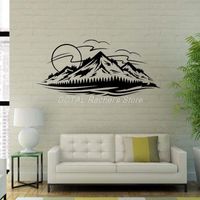 Wholesale Wall Stickers Mountain Silhouette Sticker Decal Landscape House Murals For Living Room Mordern Decoration