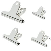 Wholesale Large Bulldog Clip Silver Stainless Steel File Money Binder Clip Clamps Metal Food Bag Paper Clips for Home Office School HHE10507